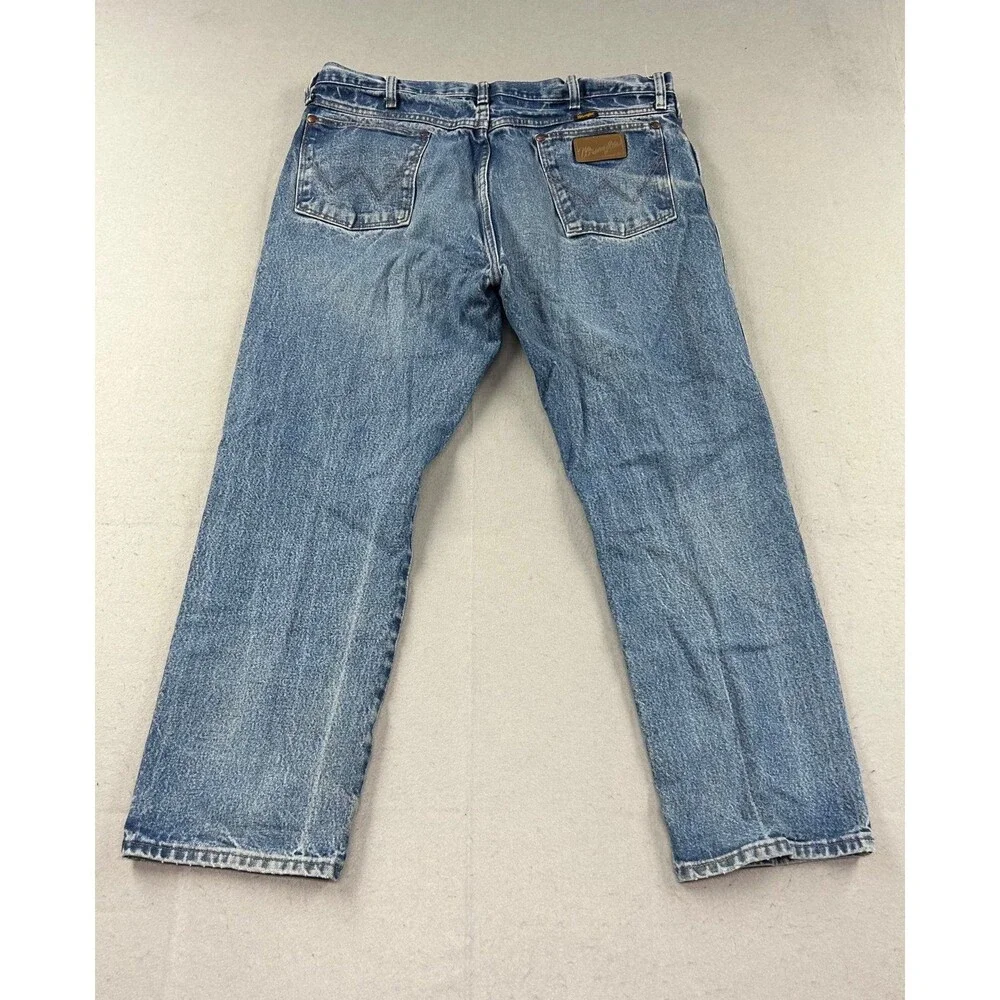 Wrangler 47MWZ Jeans Mens Blue Regular Fit Cowboy Cut Straight Leg 38x30